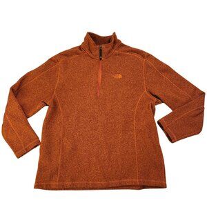 The North Face Orange Pullover Fleece Orange with Half Zipper Pullover Sz XL